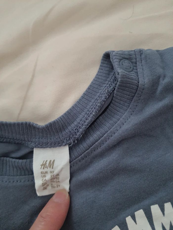 Lot 2 t shirt coton été bébé enfant garçon 92cm 1an et demi à 2ans h&m - photo numéro 3