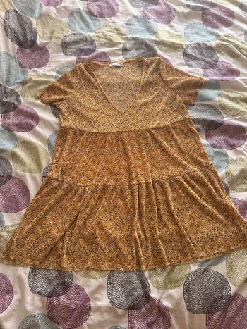 robe pull and bear fleurie jaune 