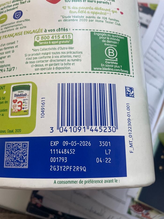 Blédilait 2 2 boîtes =20 euros - photo numéro 3