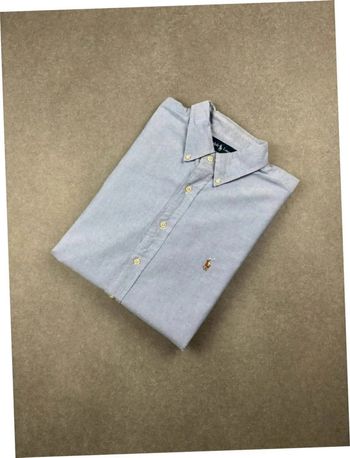Chemise shirt Ralph Lauren bleu unis old money Classic fit taille XXL
