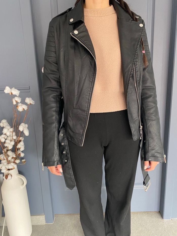 Veste similicuir noire - Forget me not- Taille S