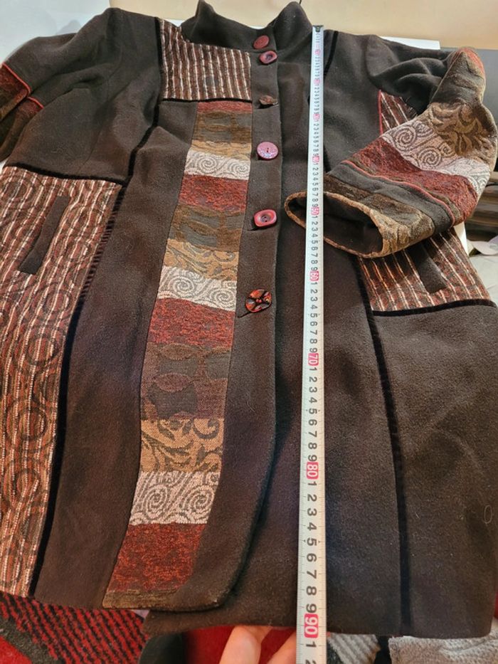 Manteau laine marron beige, orange Scottage - photo numéro 9