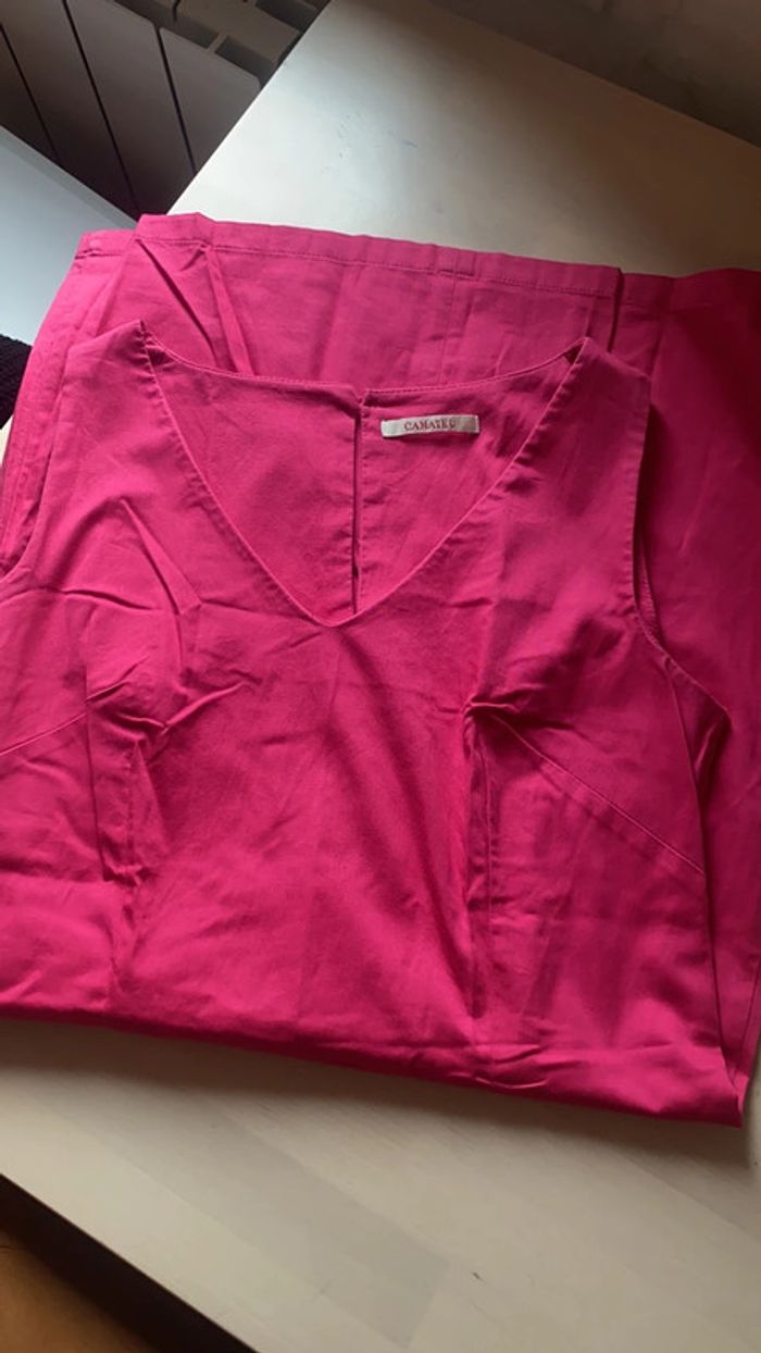 Robe droite rosé - Camaïeu - taille 40 - photo numéro 2