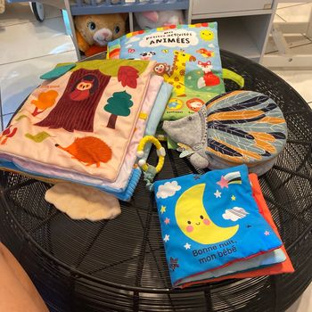Lot livres tissus grands formats animaux de la jungle