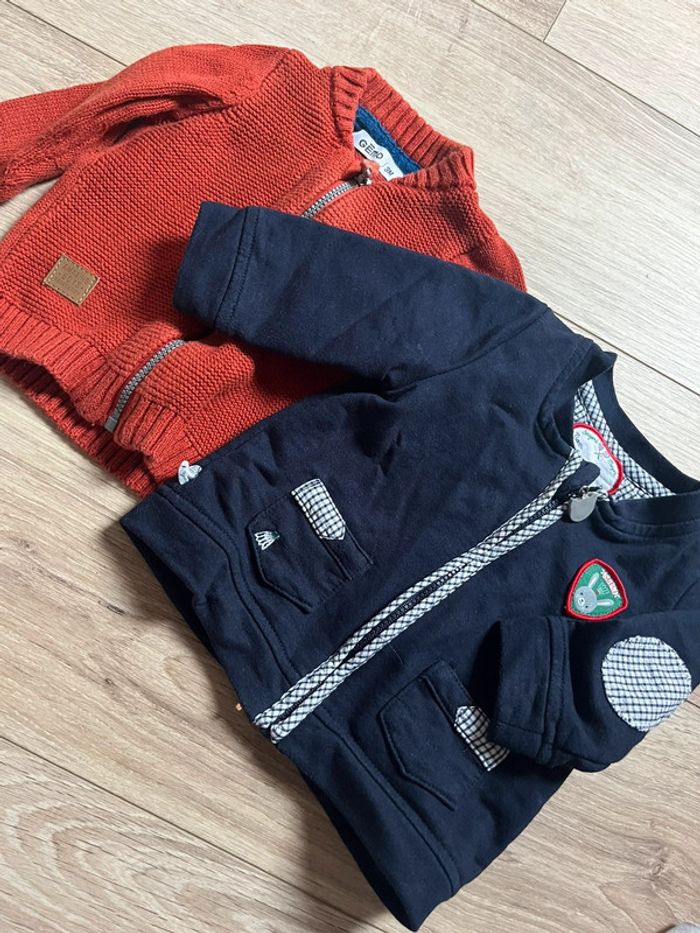 Lot de 2 gilets zippés garçon 3 mois
