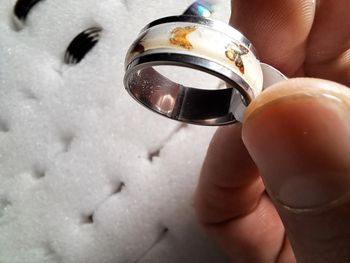 Bague acier inoxydable motifs