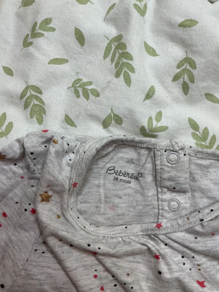 teeshirt manches longues gris motifs étoiles 36 mois bébé rêve - photo numéro 6