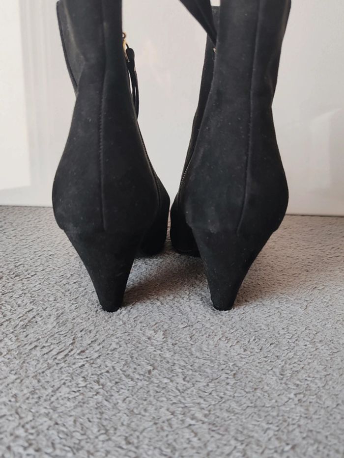 Camaïeu Bottines Suédées Noires Pointues à Talon – Taille 38 – Neuf sans Étiquette - photo numéro 3