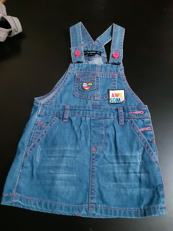 Robe salopette jean neuve bebe fille 18 24 mois primark