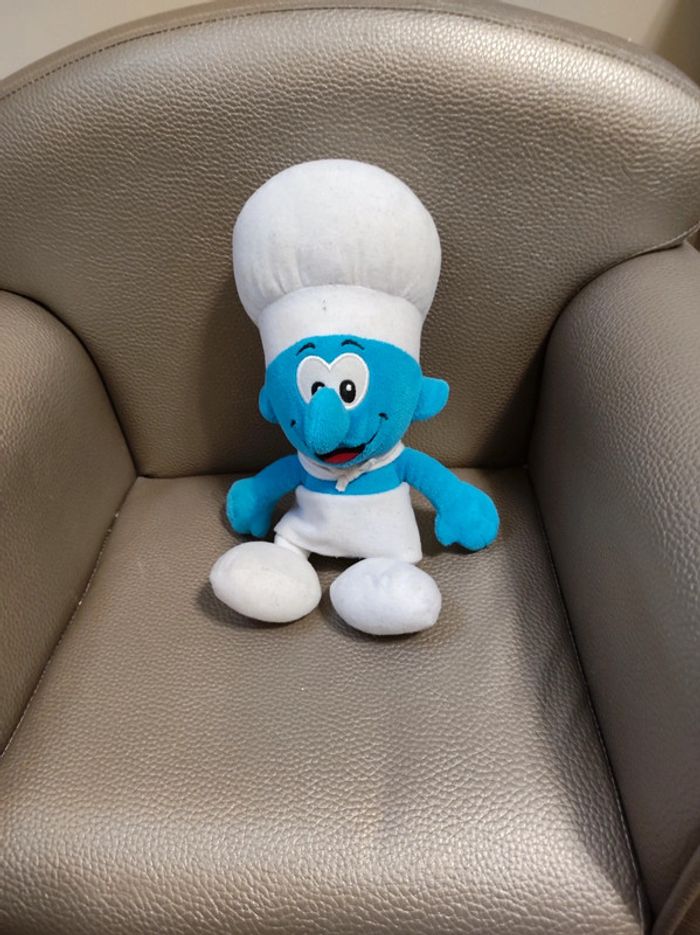 peluche schtroumpf cuisinier