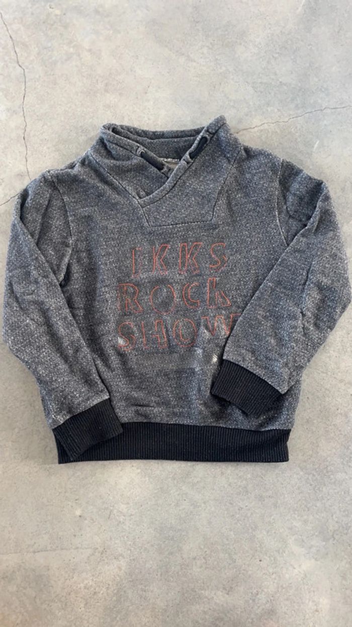 Sweat garçon Ikks gris chiné 12 ans
