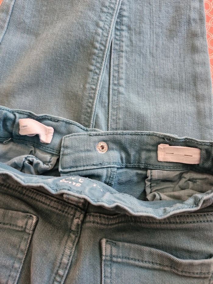 Jeans mixte 3 ans Kiabi Vert bleu canard coton élasthanne - photo numéro 2