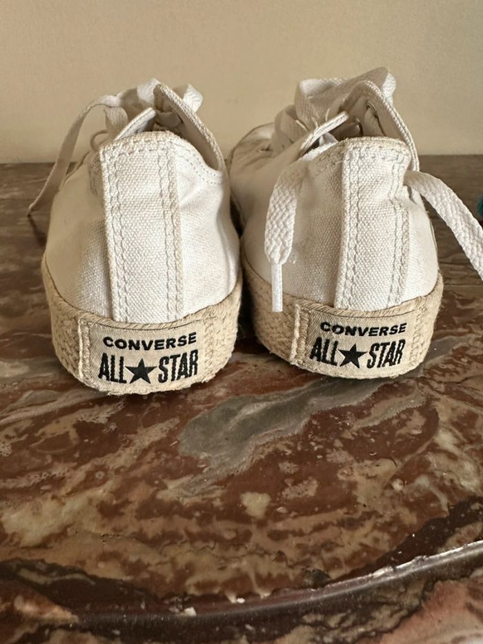 Converses basses en toile blanche avec semelle corde 38,5 - photo numéro 4