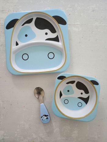 Assiette bébé repas vache