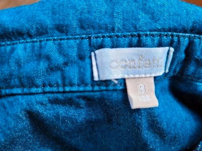 Confetti, très belle Robe en jeans col chemise et jupe dentelle 8 ans - photo numéro 7