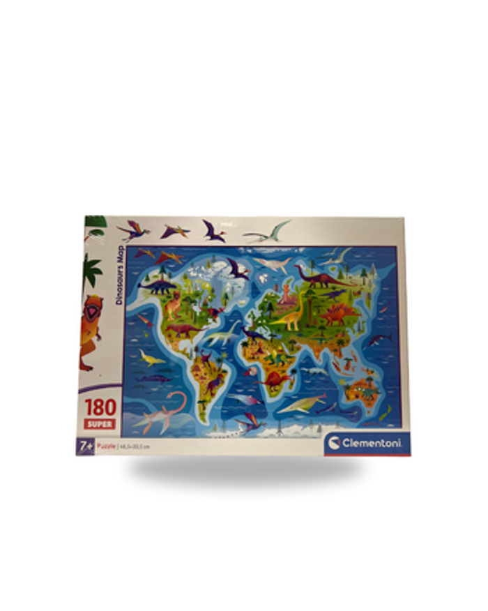 Puzzle Clementoni Super Color Dinosaures Carte, 180 Pièces - photo numéro 2