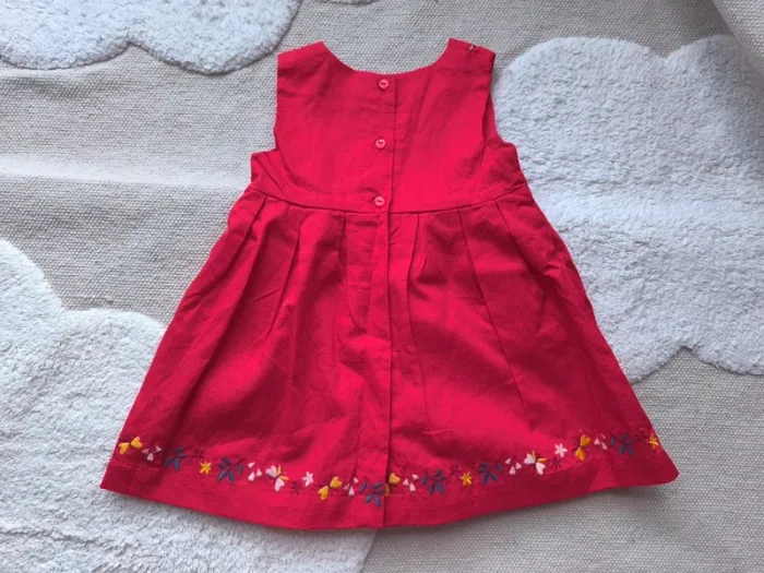 👗 Robe rouge brodée Sergent Major – Taille 12 mois 👶 - photo numéro 2