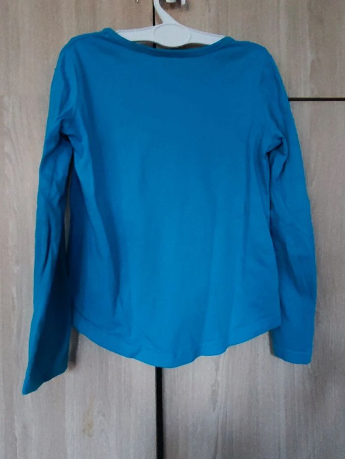 Sweatshirt turquoise coeur argenté 8 ans BPC - photo numéro 4