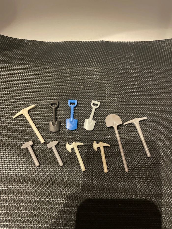Playmobil lot outils pelles pioches marteaux haches jardin chantier ouvriers accessoires - photo numéro 5