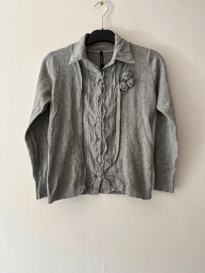 🌸Magnifique Veste chemises grise Taille S/M🌸