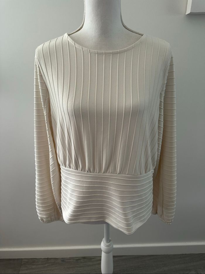 Blouse à rayures blanc crème H&M T40 L