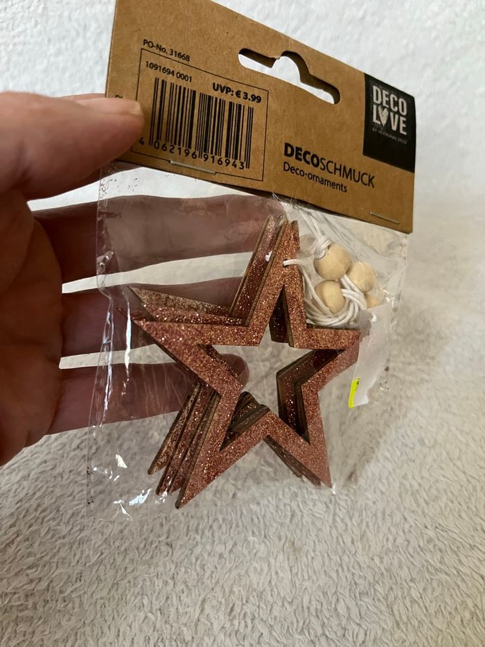 Lot 4 étoiles suspension sapin Neuf - photo numéro 2