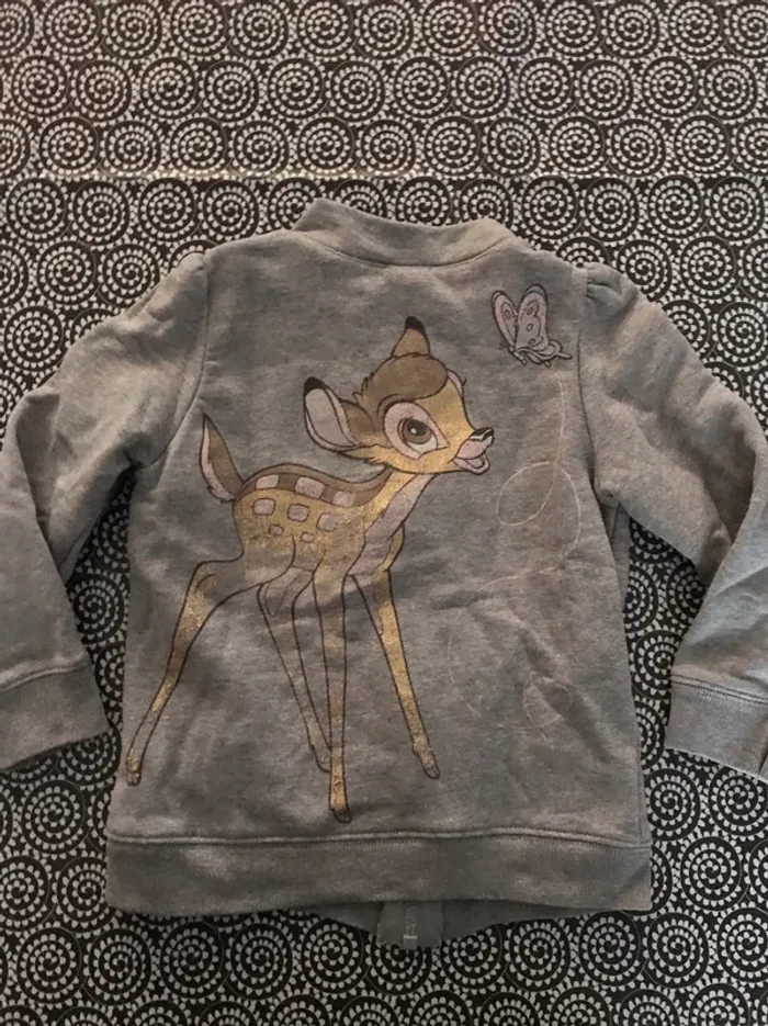 Sweat zippé bambi benetton 3-4 ans