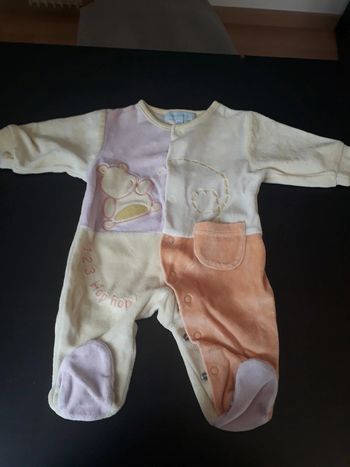 Pyjama 1 pièce velours 1 mois Tex