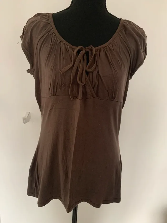 Joli haut marron Promod taille 42 - photo numéro 5