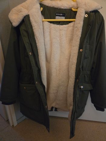 Parka kaki Kiabi doublée mouton - 12 ans