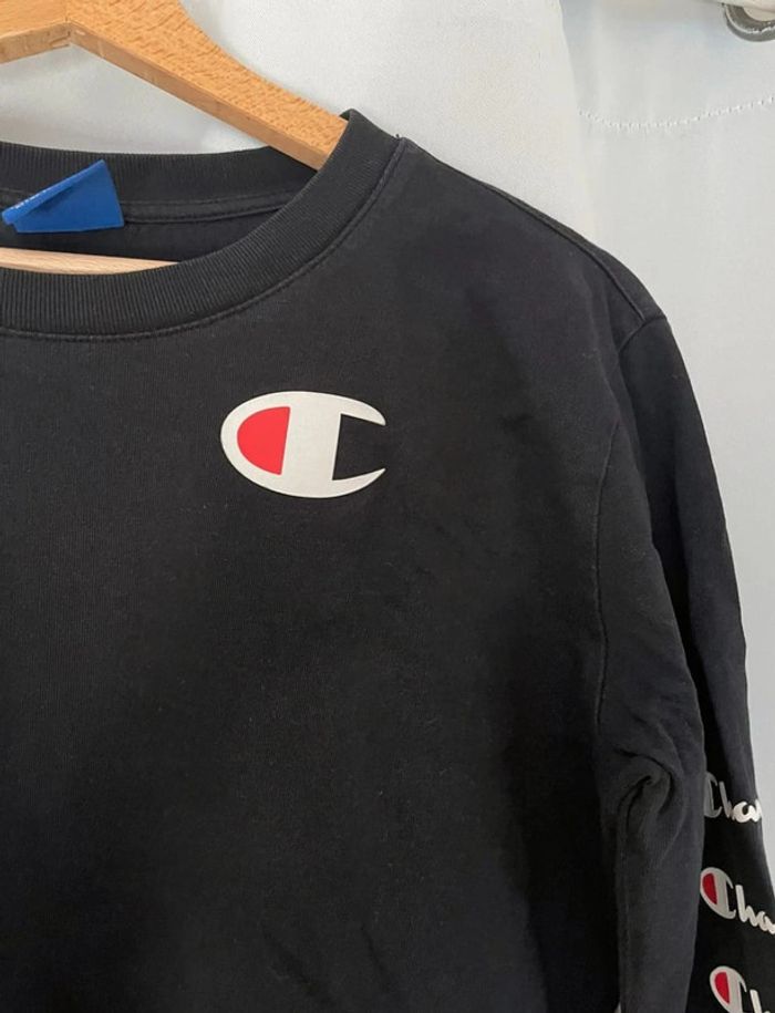 t shirt manche longue champion noire