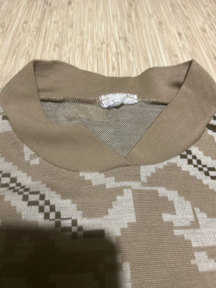 Pull sweat vintage kitsch graphique marron beige 40 42 - photo numéro 2