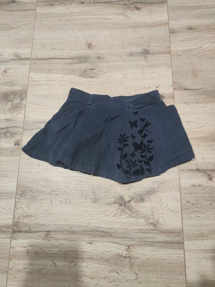 Jupe patineuse 3 ans en velours lapin noir papillon