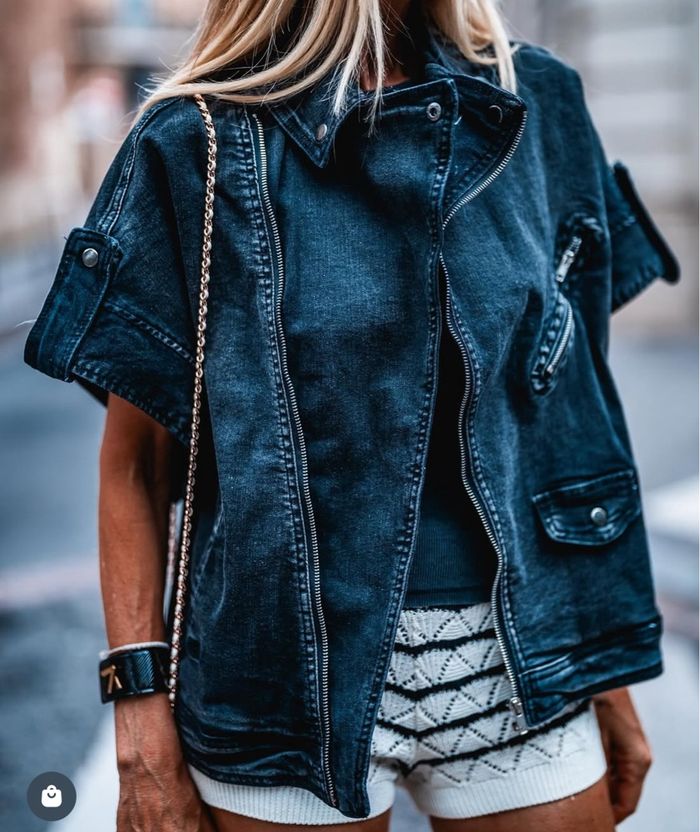 Très beau perfecto jean san s manche