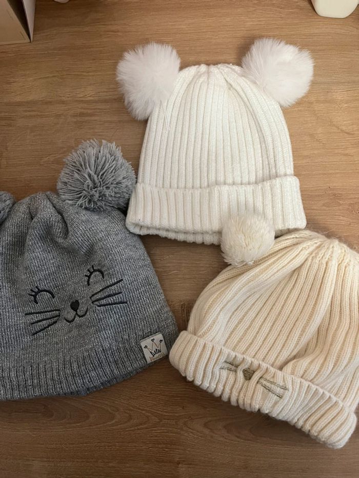 Lot de 3 bonnets fille