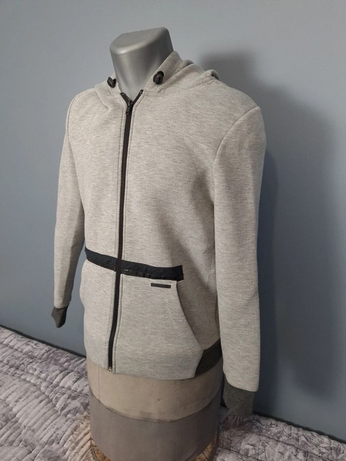 sweat a capuche / hoodie full zip Jules grise homme - taille S ( 61) - photo numéro 3