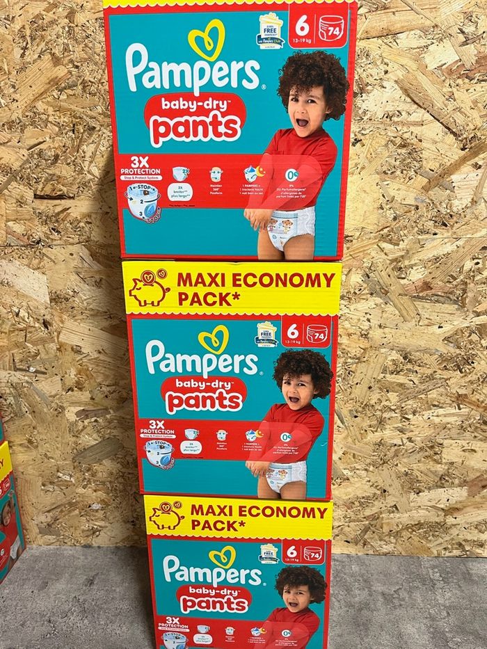 Lot de 3 paquets Maxi Economy PackPampers Baby-Dry Pants T6 – 222 couches culottes