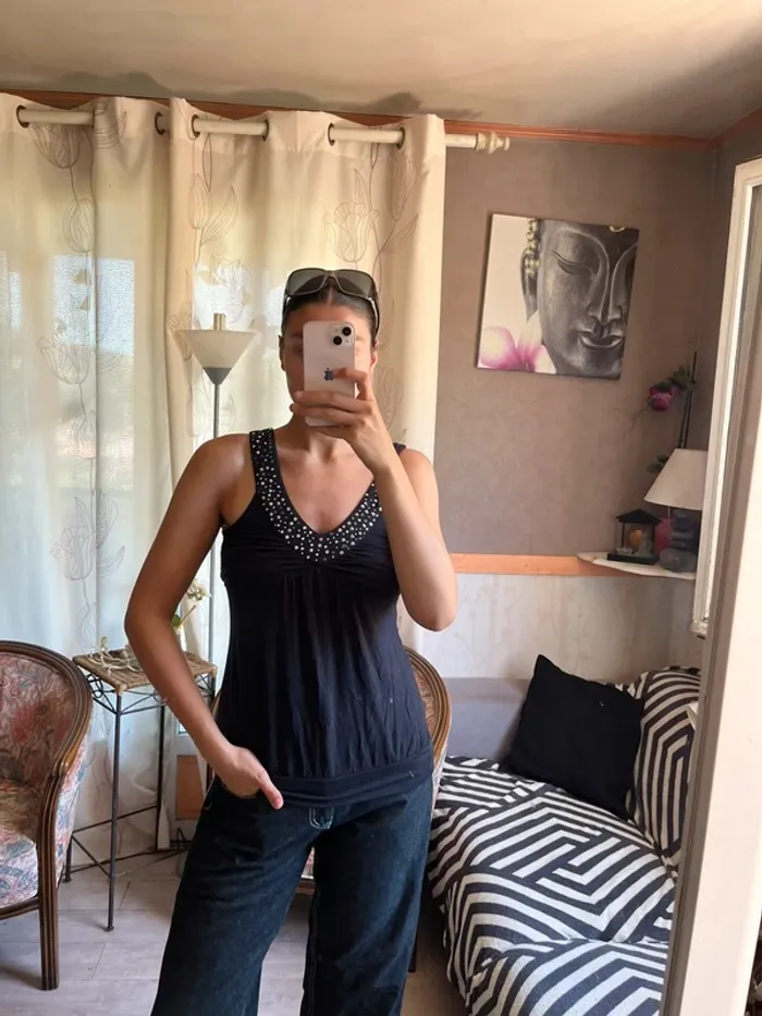 Débardeur bohème y2k 2000yer strass siren office