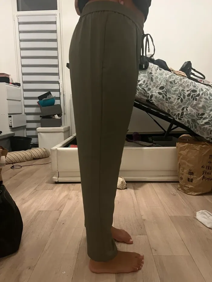 Pantalon Zara fluide kaki taille L neuf - photo numéro 4