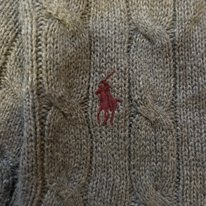 Beau pull Ralph Lauren torsadé - Gris - Taille M - photo numéro 5