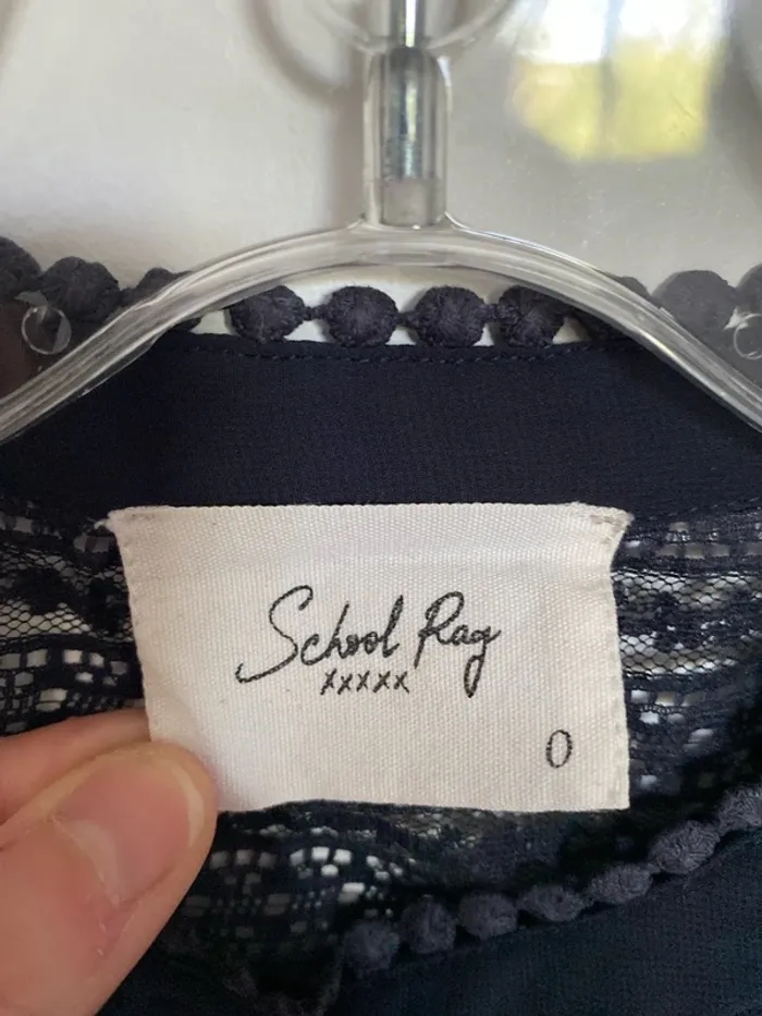 Chemise voile et dentelle bleu nuit school rag - photo numéro 8