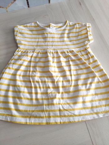 Robe à rayures jaune et blanches Bout'chou 12 mois 1 an