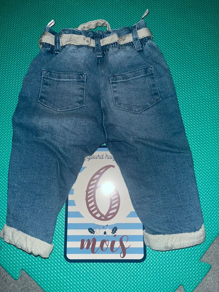 Jeans C&A 6/9M motif pois - photo numéro 3