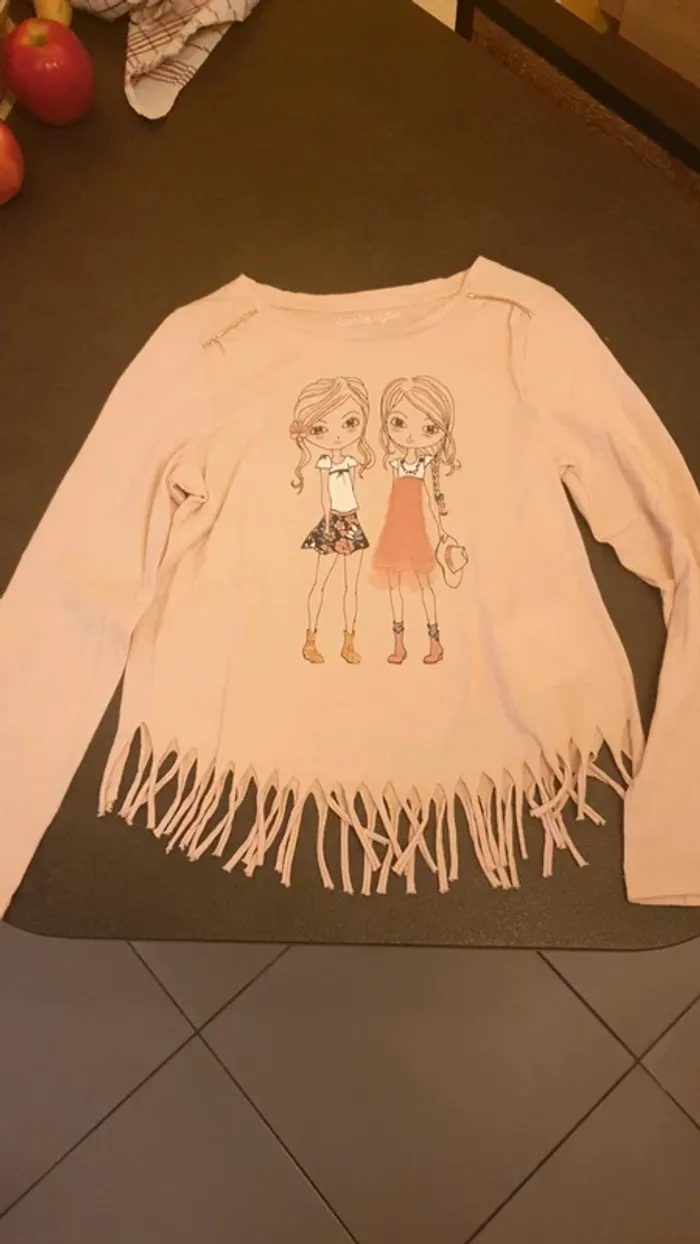 Tee-shirt manches longues 2 filles