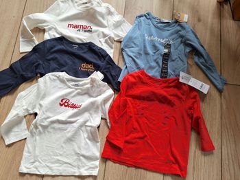 Lot 5 Tee-shirts manches longues 18 mois garçon