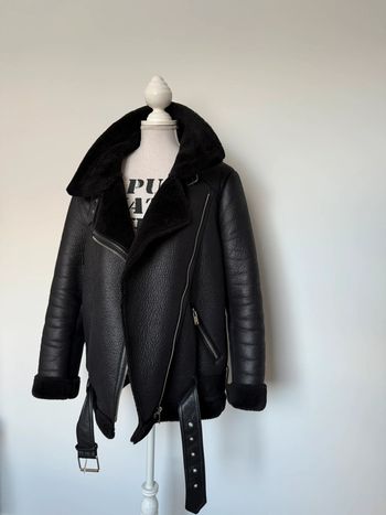 Veste vest Zara fourrure bombardier Chaleco borregito Weste Teddy abrigo manteau blouson aviateur