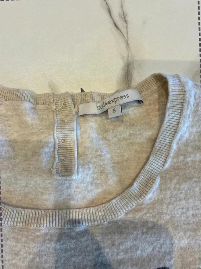 Pull gris - Sud express - taille S - photo numéro 5