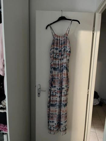 Robe longue morgan rose et bleu