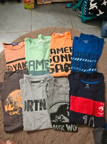 Lot tee shirt 14 ans