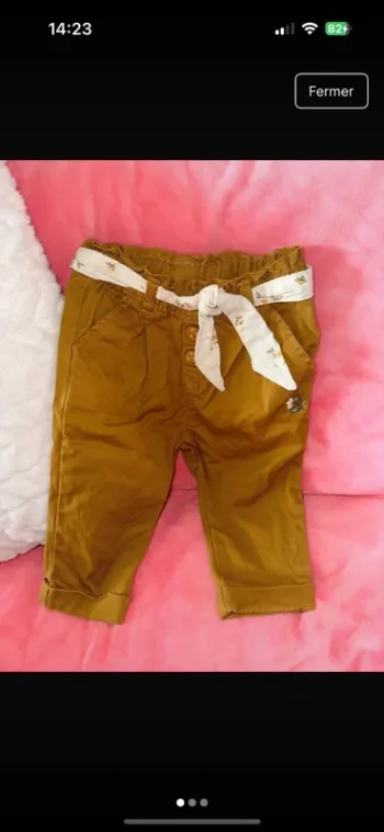 Pantalon fille couleur moutarde camel Sergent Major neuf